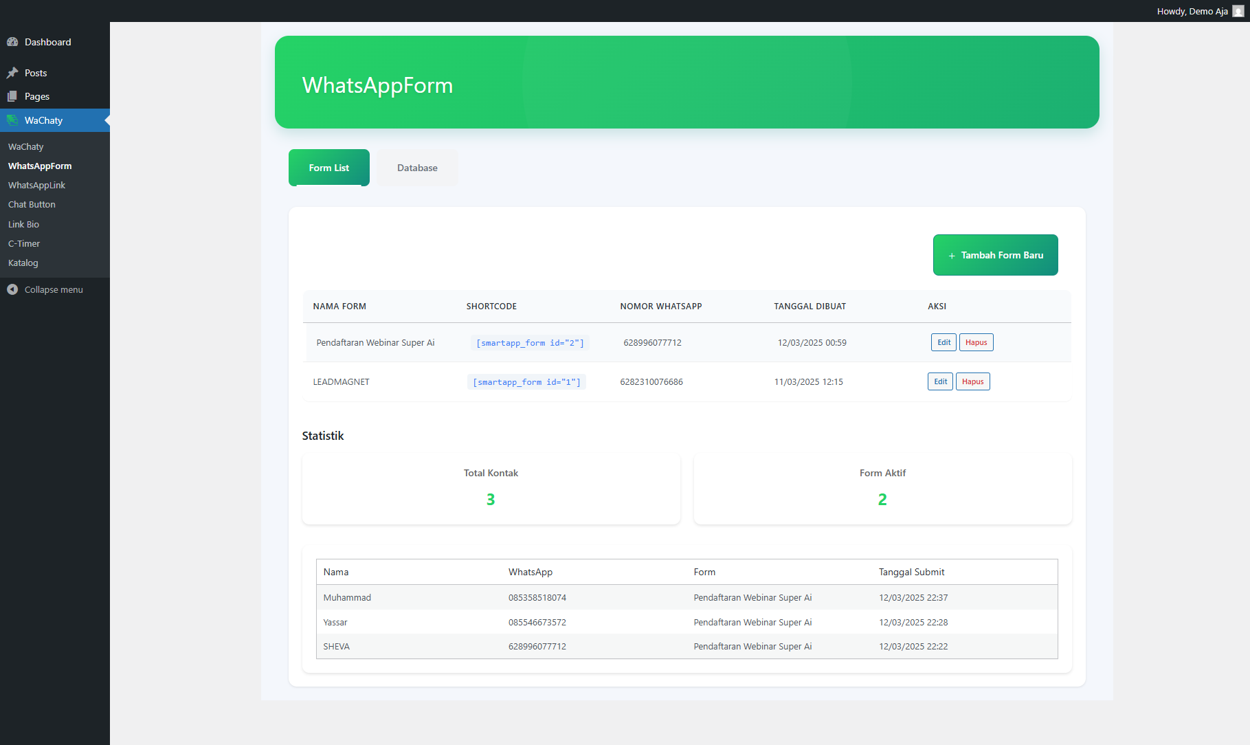 WhatsApp Form Builder